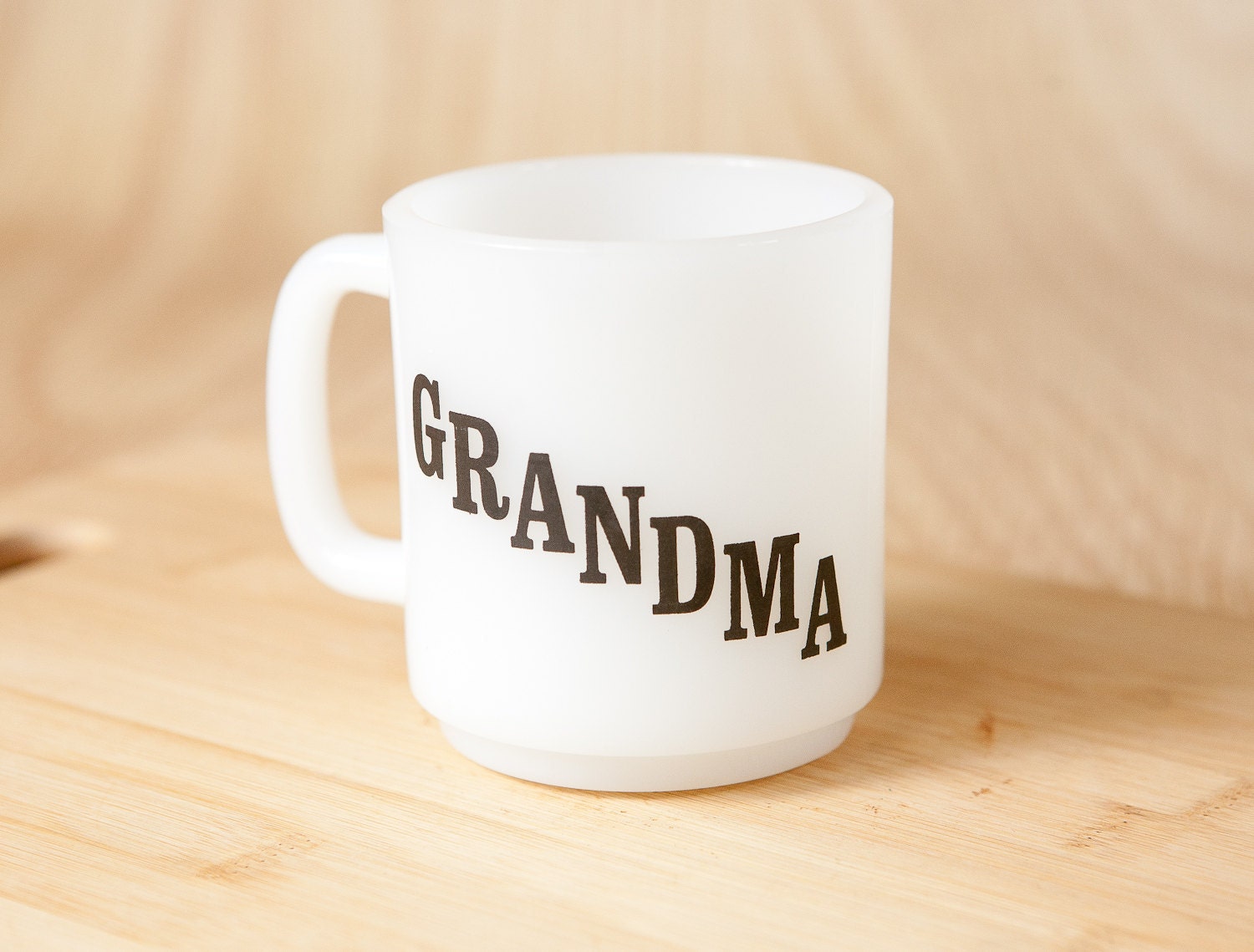 Milk Glass Grandma Mug by Glasbake