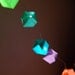 Rainbow. Origami colorful LED light garland.