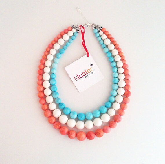 USA Olympics Necklace. Red White Blue. London Olympics. Blue Necklace. White Necklace. Red Necklace. Team USA. Silver. Kluster.
