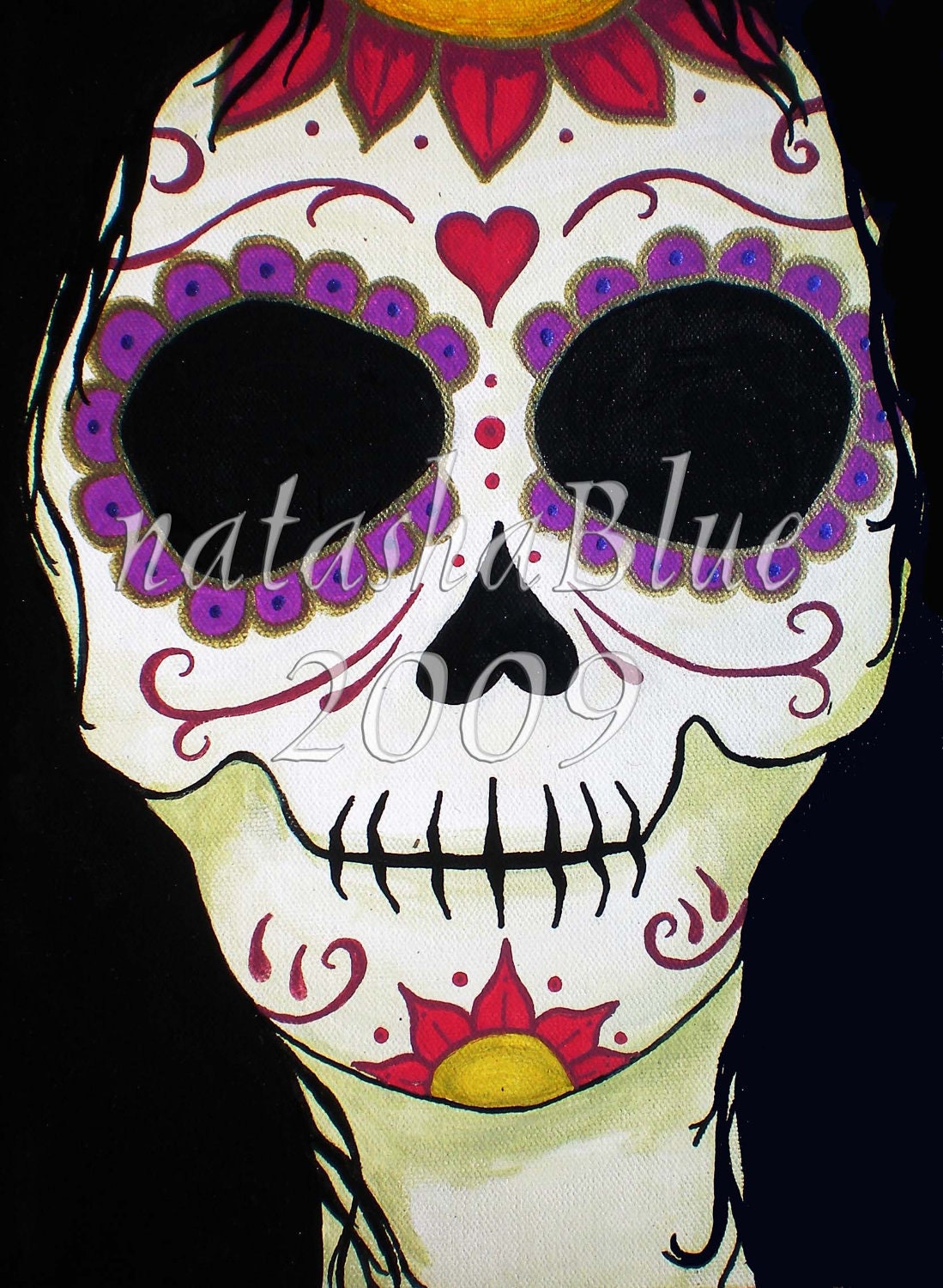 Day of the Dead Banshee Sugar Skull Skeleton print