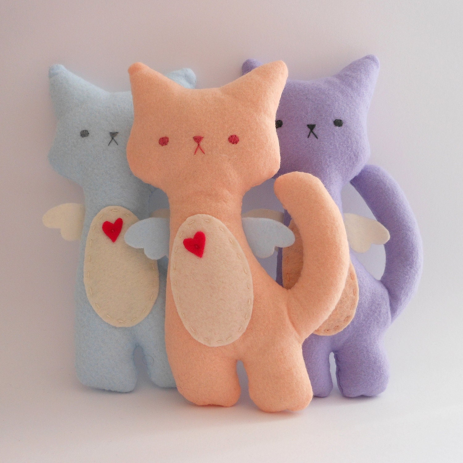 Kitty Cat Plush - Flower Set of 3 stuffed and soft toys