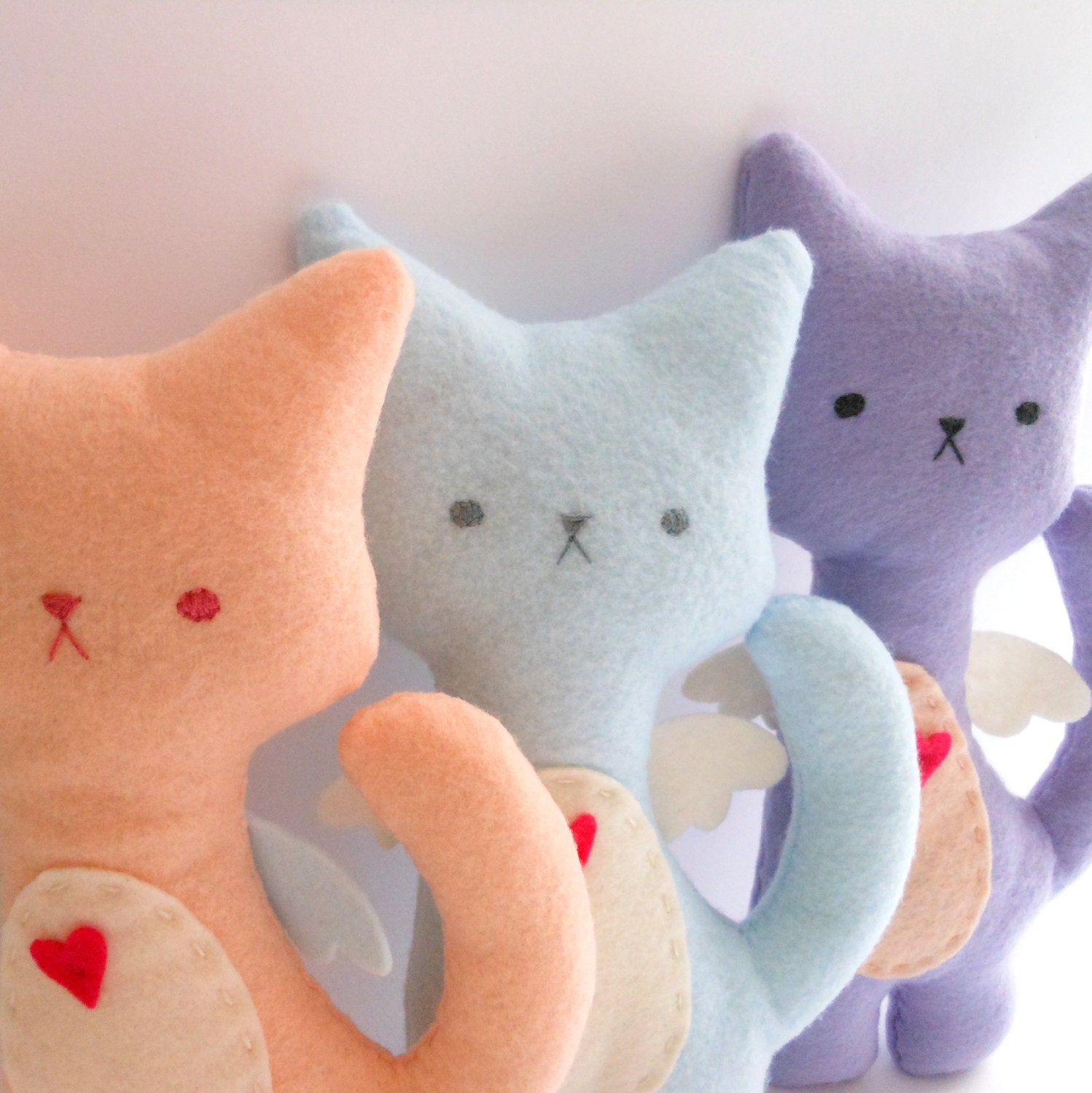 Kitty Cat Plush - Flower Set of 3 stuffed and soft toys