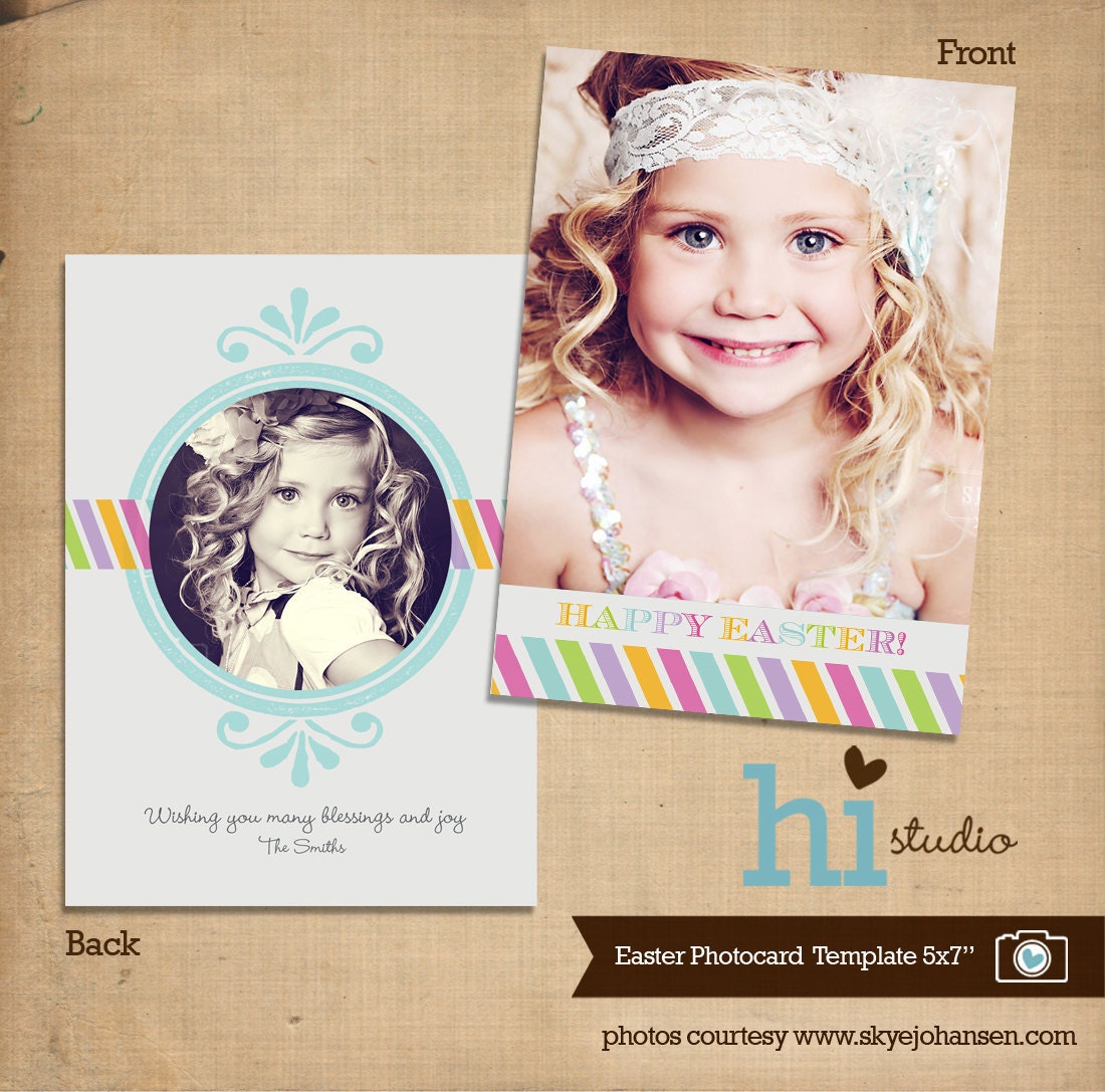Easter Photo Card template 5x7"