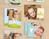 SET of 6 - Easter Photo Card Templates