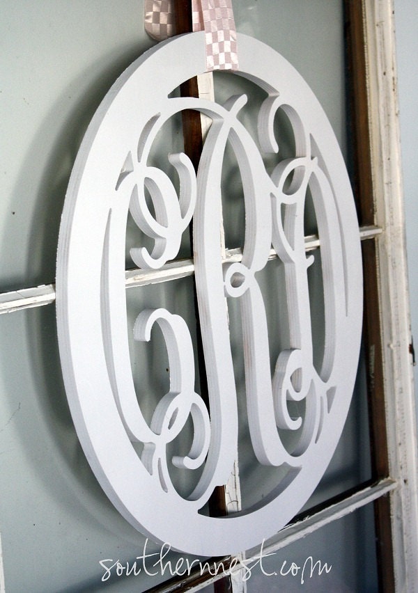 Unfinished "The Prep" Circle Large Wooden Monogram-Monogram your Home