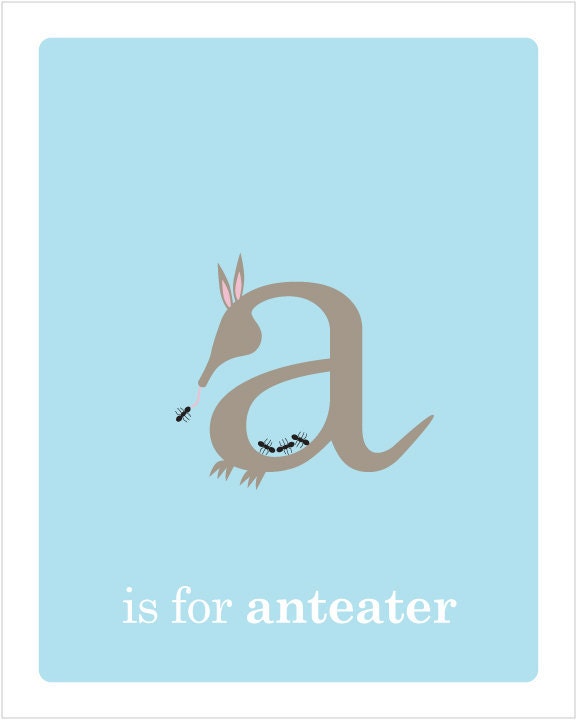A is for Anteater - 8x10 PRINT