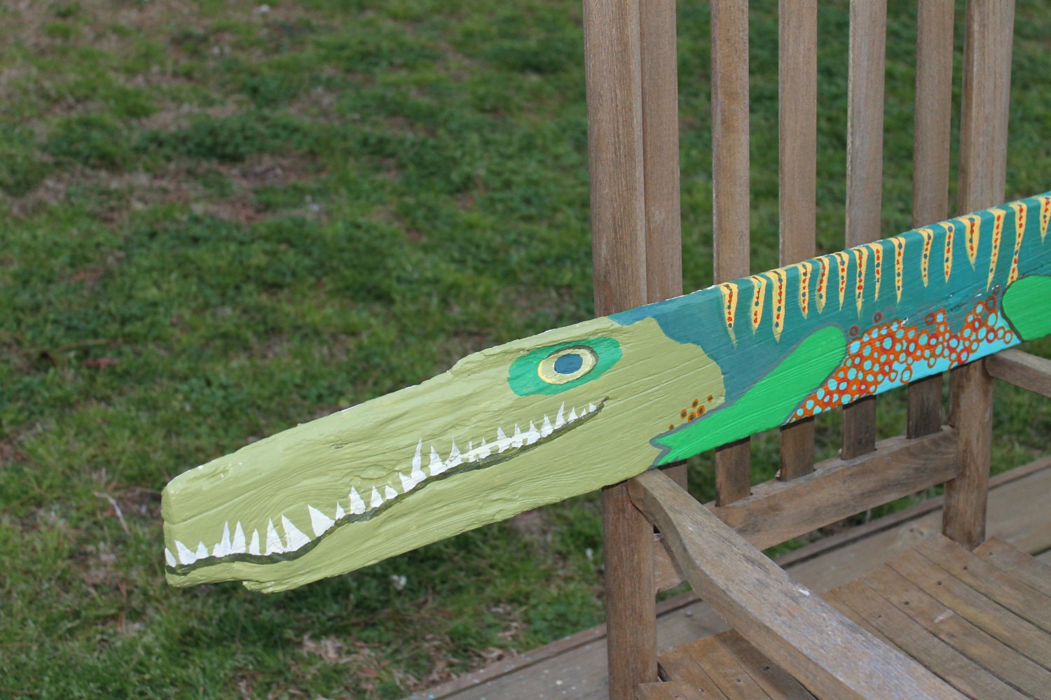 Handpainted Wood Alligator, Custom Fish, Painted Fish Wall Hanging, Fish Art