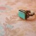 Turquoise Picasso Czech Glass Wire-Wrapped Ring