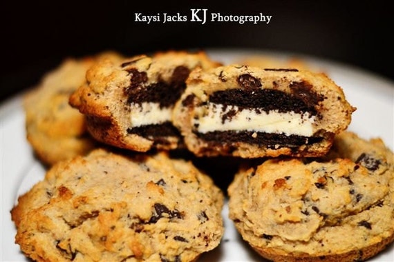 12 BIG Chocolate Sandwich Cookies Covered in Chocolate Chip Cookie Dough ( Low Carb, Sugar Free, Gluten Free, Grain Free)