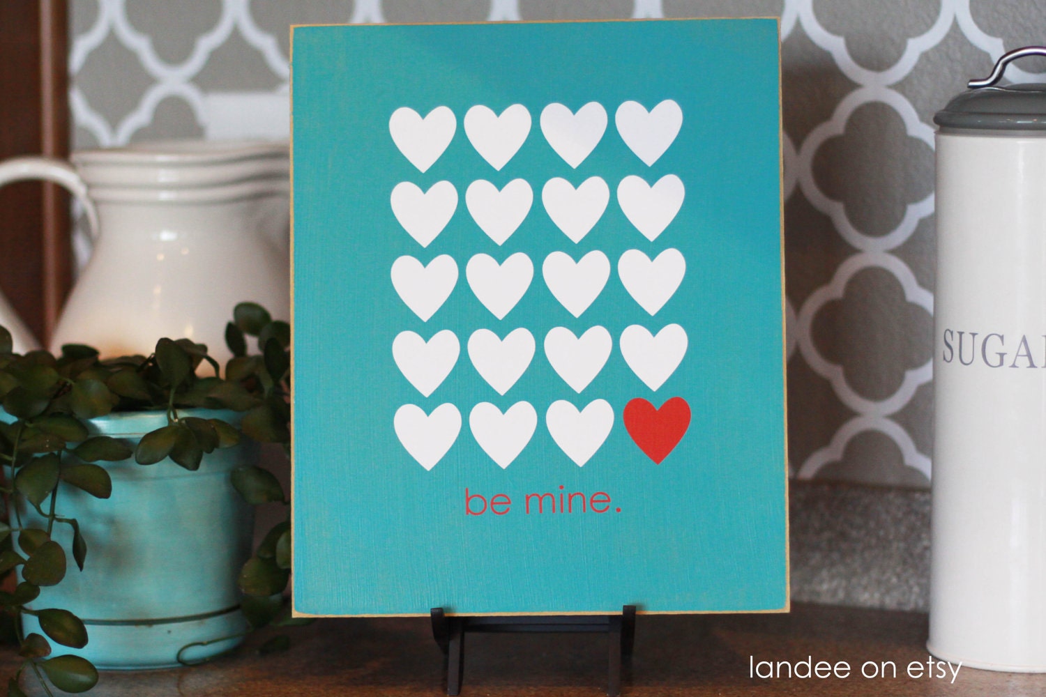 Be Mine 10x12 Wooden Vinyl Lettering Sign