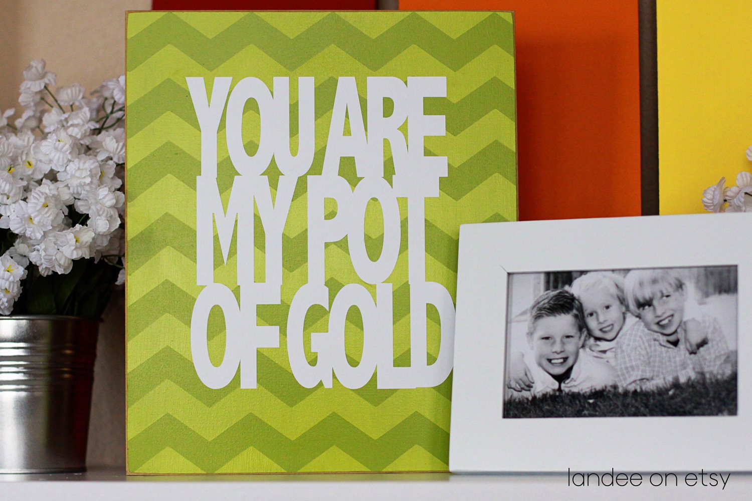 You Are My Pot Of Gold-- chevron St. Patrick's Day typography sign