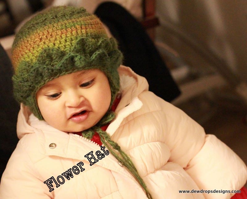 PATTERN: Crochet FLOWER Hat ( Newborn To 12months)