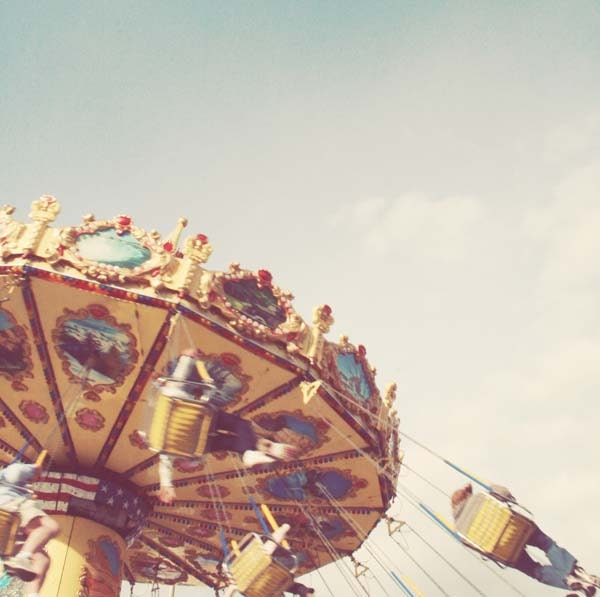 Carnival ride swings summer pastel 8 x 10 photograph