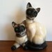 Kitsch Siamese Cats with Green Marble Eyes TV Lamp c1950s