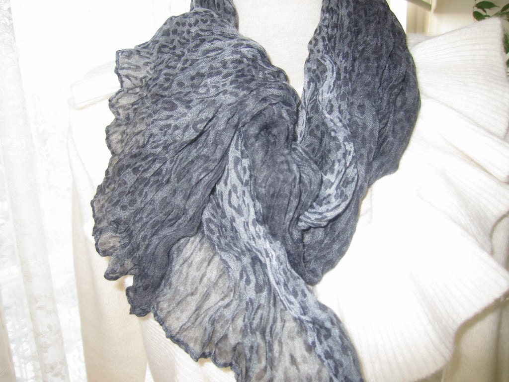 leopard gray cotton gauze scarf Turkish Turkey woman scarf womens scarves spring fashion unisex  2012 fashion