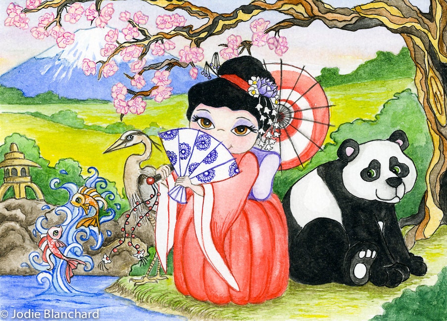 Fantasy Princess Painting " Asian Princess " 8.5 x 12 inch Print