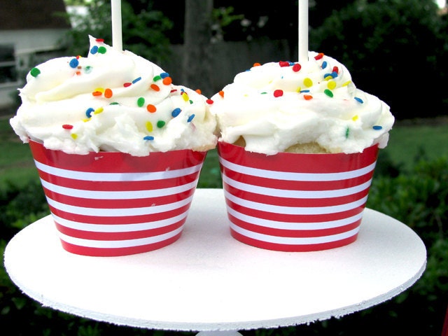 4th of July Printable - Memorial Day - Printable Party - Cupcake Wrapper - BBQ Party - Patriotic - Red - White - Blue - Stars Il_570xn