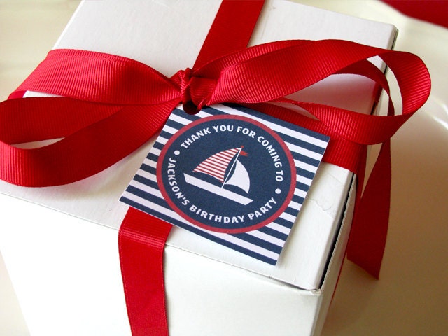 Nautical Printable - Birthday Party - Baby Shower - Sail Boat - Favor Tags - party printables - Gift Tags - DIY Printable