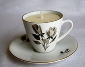 Vintage Bavarian Coffee Cup Soy Candle -  Seltmann K Weiden 1949-1954