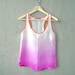 Fuchsia Purple Ombré Blouse - contrast orange trim, hand dye-painted and hand sewn
