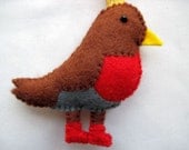 Felt Christmas Robin hanging ornament decoration