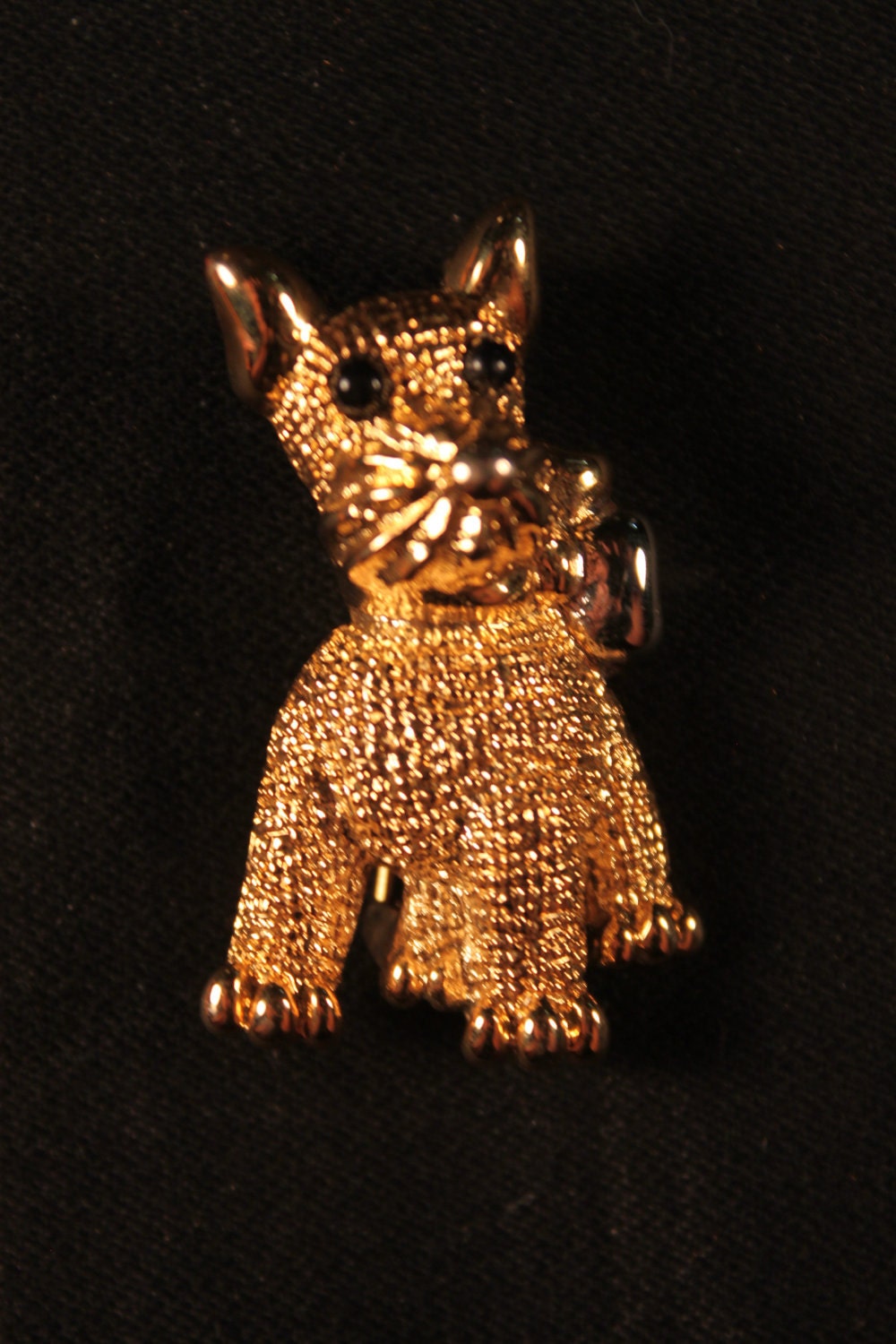 Vintage Brooch, Scottie Dog, Gold Tone