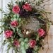 Front Door Wreath, Country Wreath, Summer Wreath, Fall Wreath, Bird Nest Wreath, Outdoor Wreath, Silk Wreath, Roses -- FREE SHIPPING