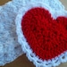 Red and white Crochet Dishcloth and heart scrubby set of two