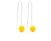 Yellow Long Earrings - handmade silver, modern jewelry