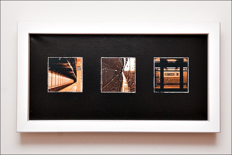 New York City Subway Series Tryptych Photograph on Canvas