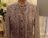 Vintage Silk Polka Dot Ruffle Blouse