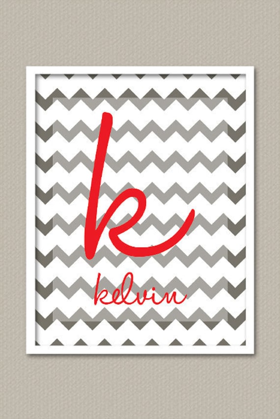 Personalized Custom Wall Art Print - Chevron Zig Zag Wedding Baby Nursery Kids Children Family Names Home Decor Wall Decor Wall Print
