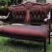 5 Piece Settee Living Room Furniture Set Carved Mahogany ANTIQUE Rare 1800's