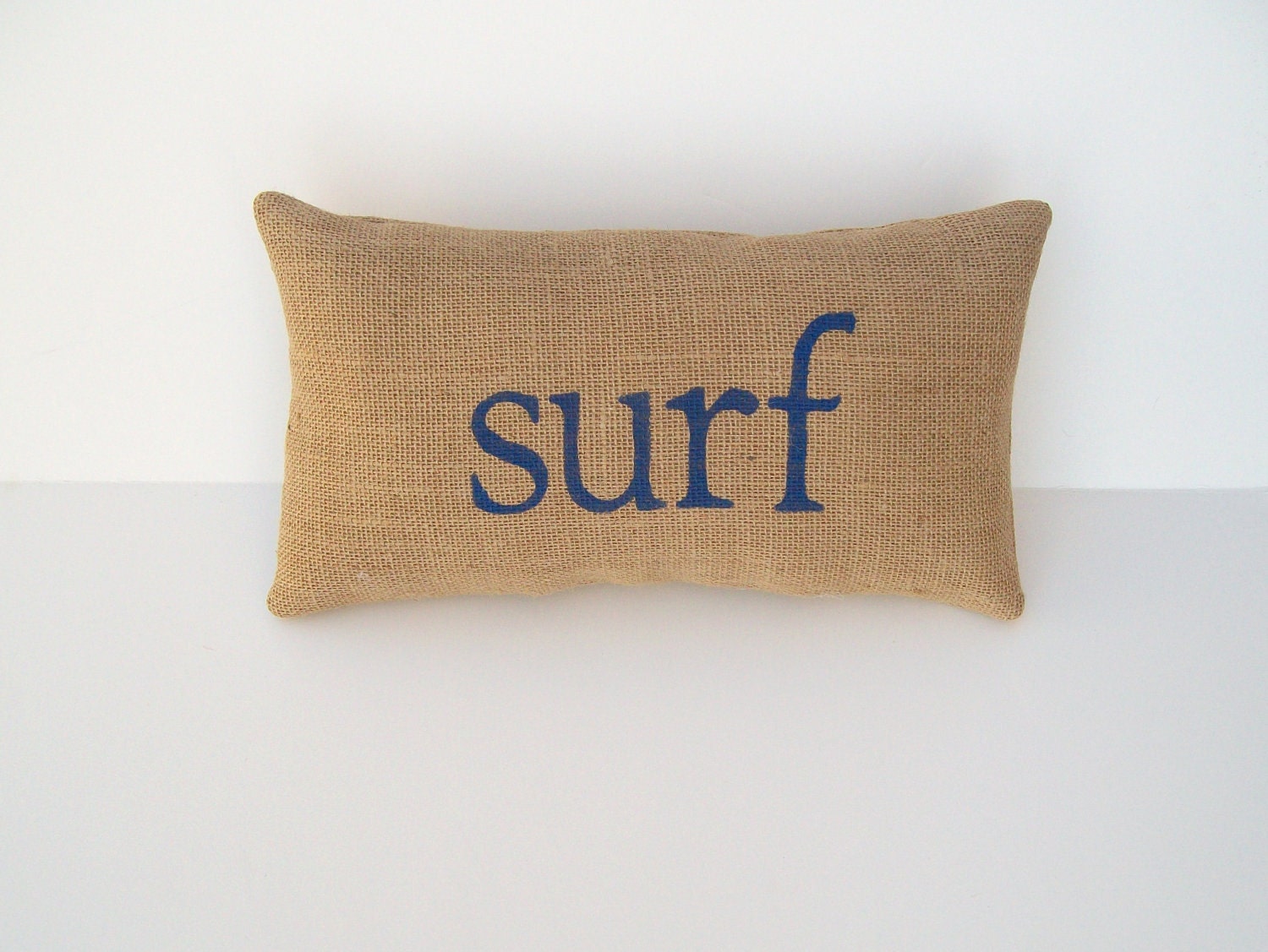 burlap beach pillows, SURF SUNSHINE BEACH word pillows, set of 3, child's theme room decor, summer beach house decor