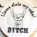 Llama Ate My Cake Plate - Hand Drawn