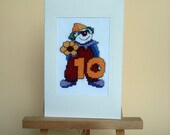 Clown cross stitch card for tenth birthday