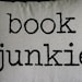 Book Junkie decorative pillow 12x16 with insert