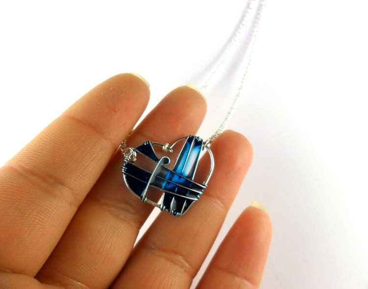 Turquoise heart necklace, blue resin necklace, heart jewelry, valentine's gift, wire wrapped pendant, stained glass inspired