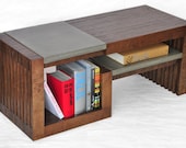 Vertical Grain Coffee Table (concrete and birch)