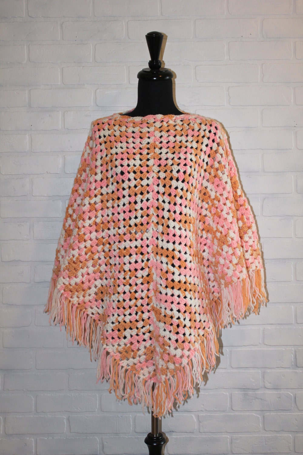 vintage 60's crocheted poncho