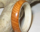 Yew Lined With Antler, Custom Wood And Antler Ring