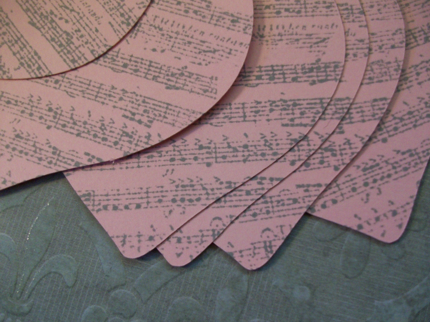 Handmade Stamped And Inked Music Tags Set of 6