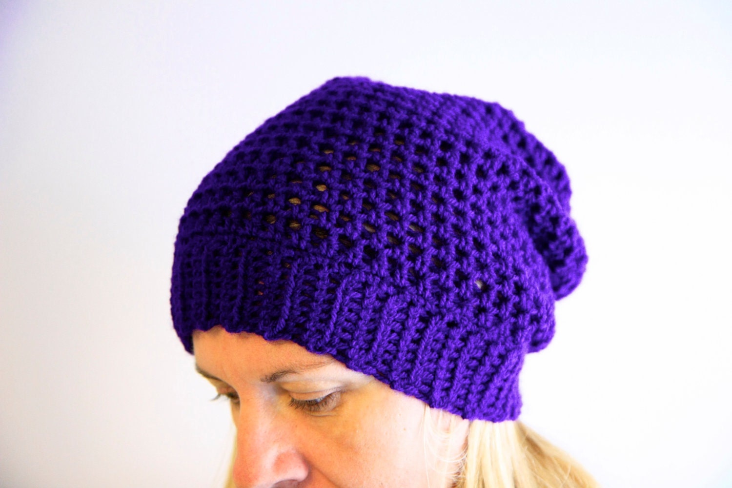Women chunky hat in deep purple, winter fashion, Clio Hat, under 25