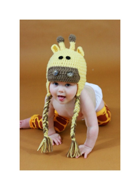 Toddler or Newborn Crochet Giraffe Hat