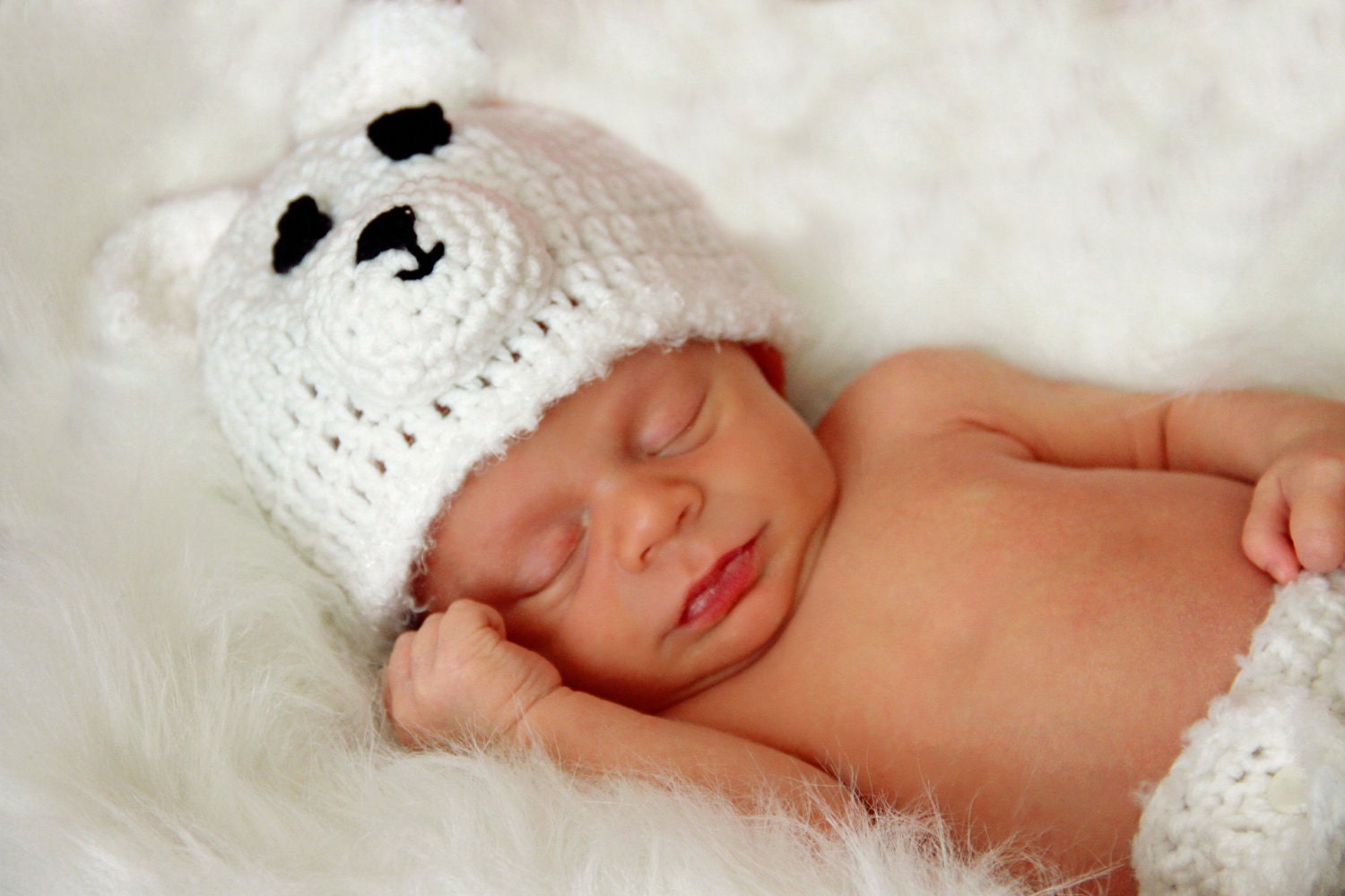 Crochet Polar Bear Hat for Newborn, Baby, Toddler, Child, Adult
