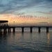 September Sunset, Colorful sunset over water with pier
