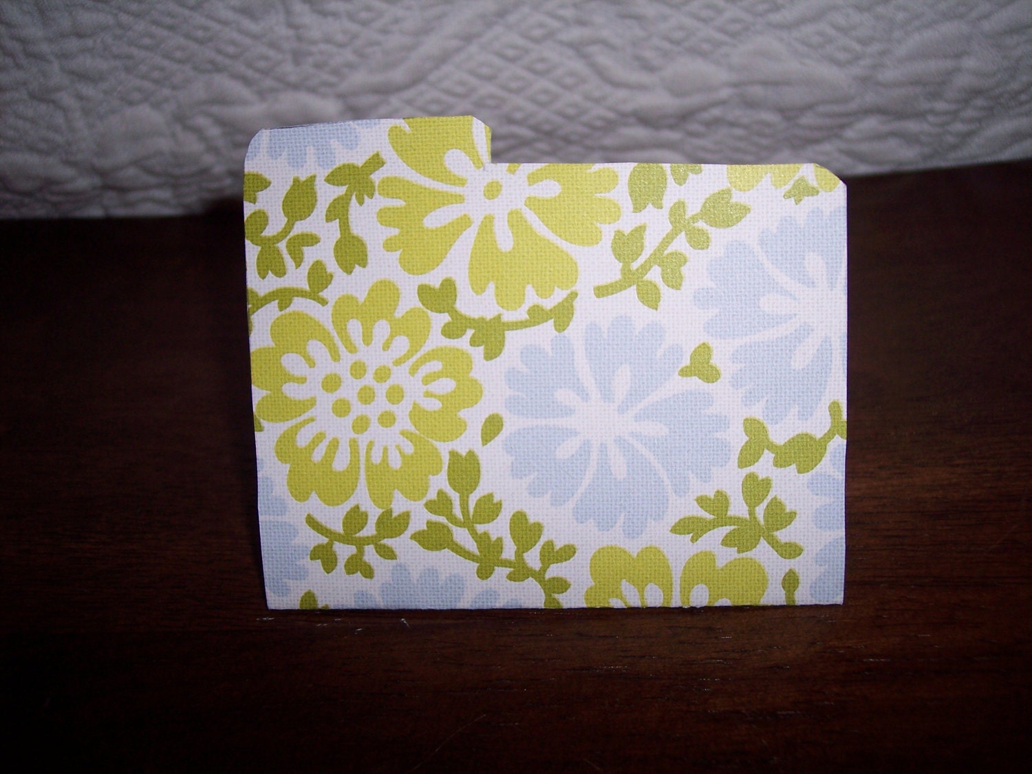 Blue/Green/White Flower Folder