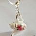 Delicate sterling silver teapot, pink and white with flowers and gold rim pendant, porcelain, fashion pendant and necklace
