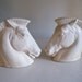 Vintage White Horse Head Bookends - Price Reduced