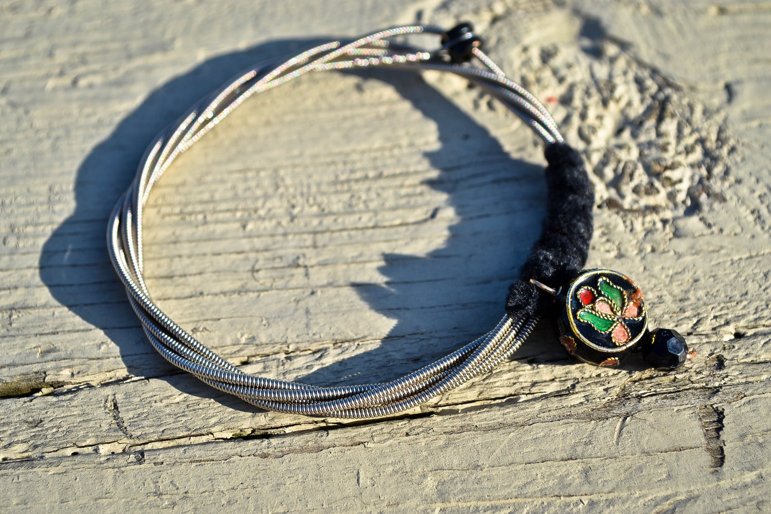 Recycled Bass String Bracelet